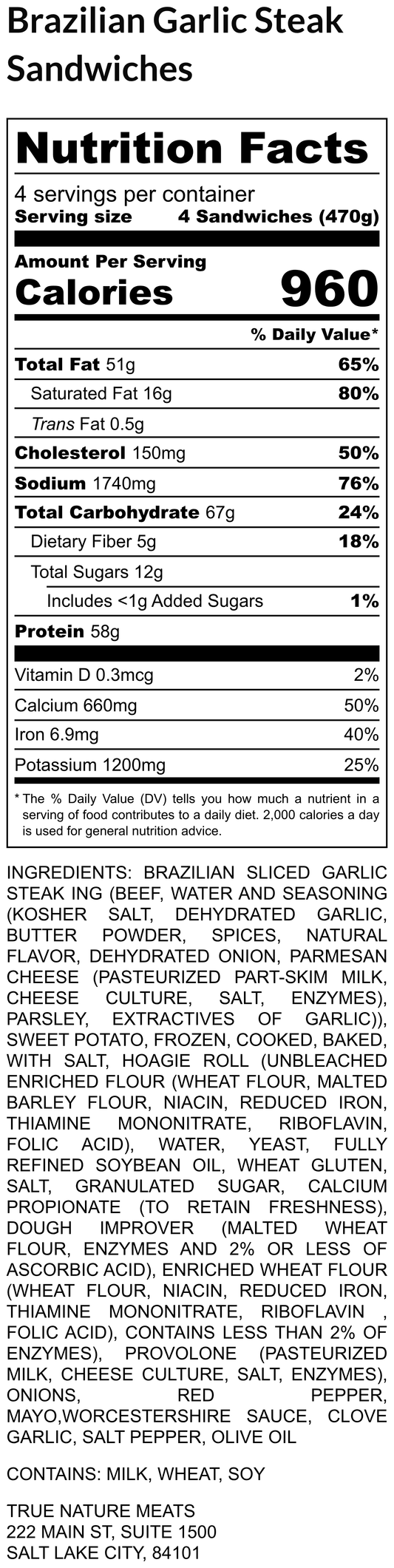 Brazilian Garlic Steak Sandwiches