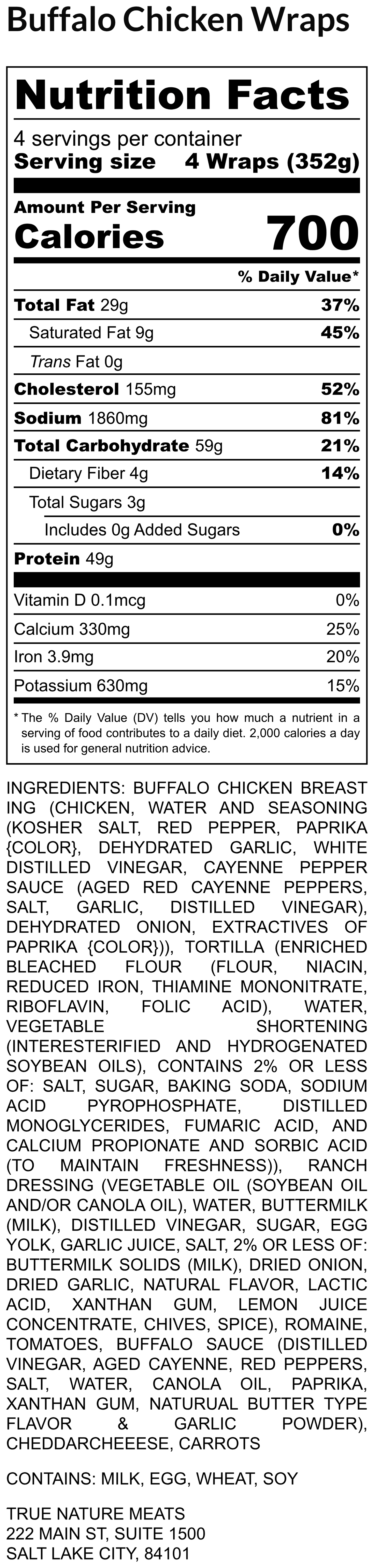 Buffalo Chicken Wraps