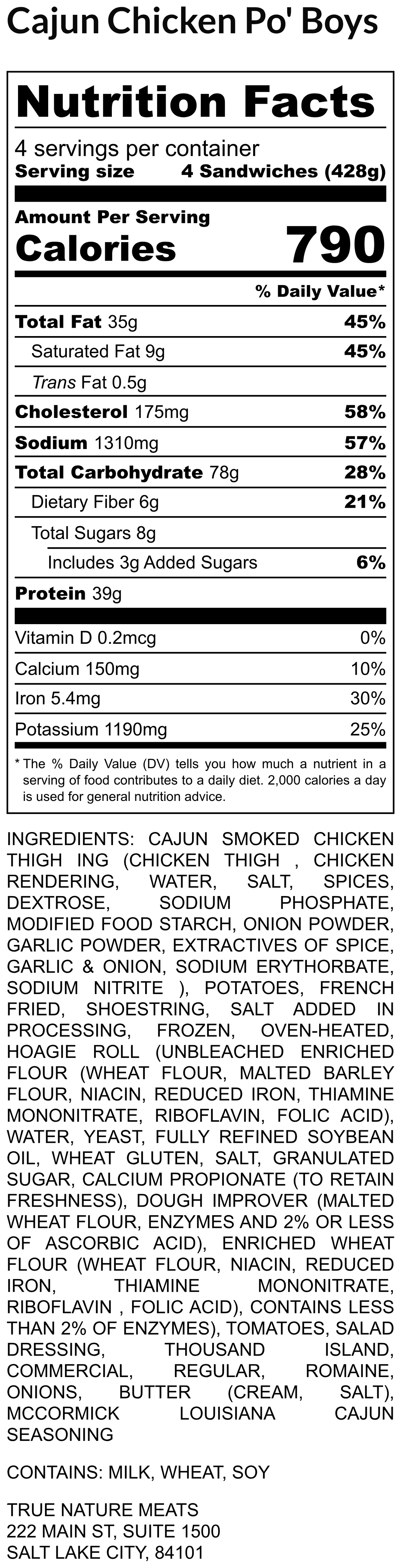 Cajun Chicken Po' Boys