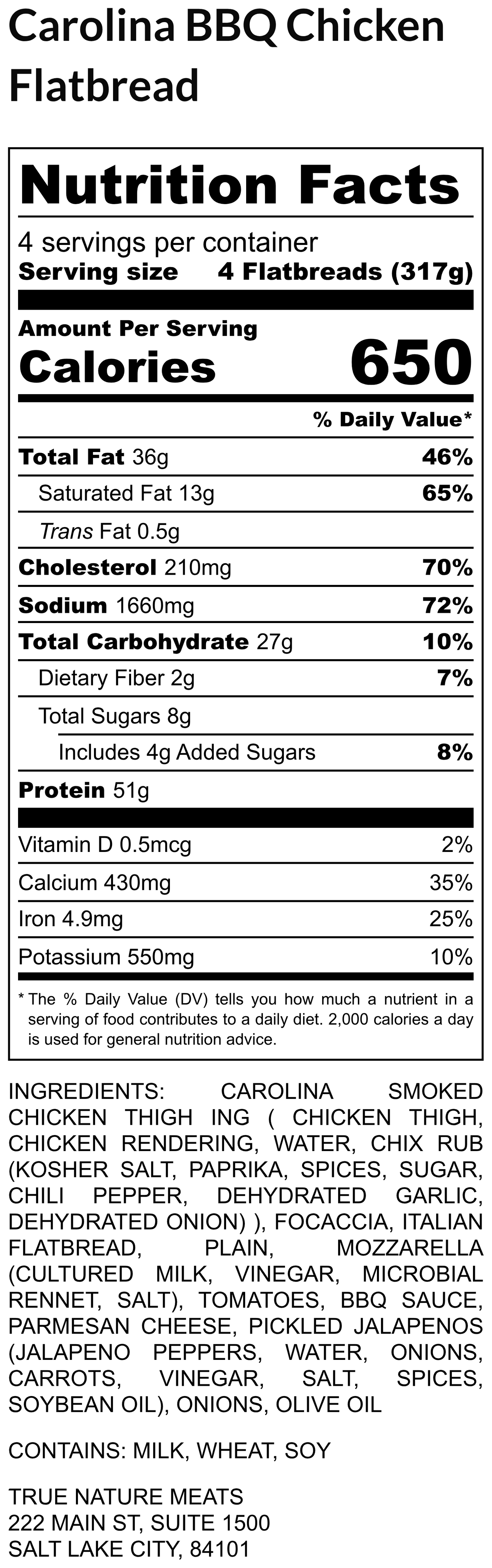 Carolina BBQ Chicken Flatbread