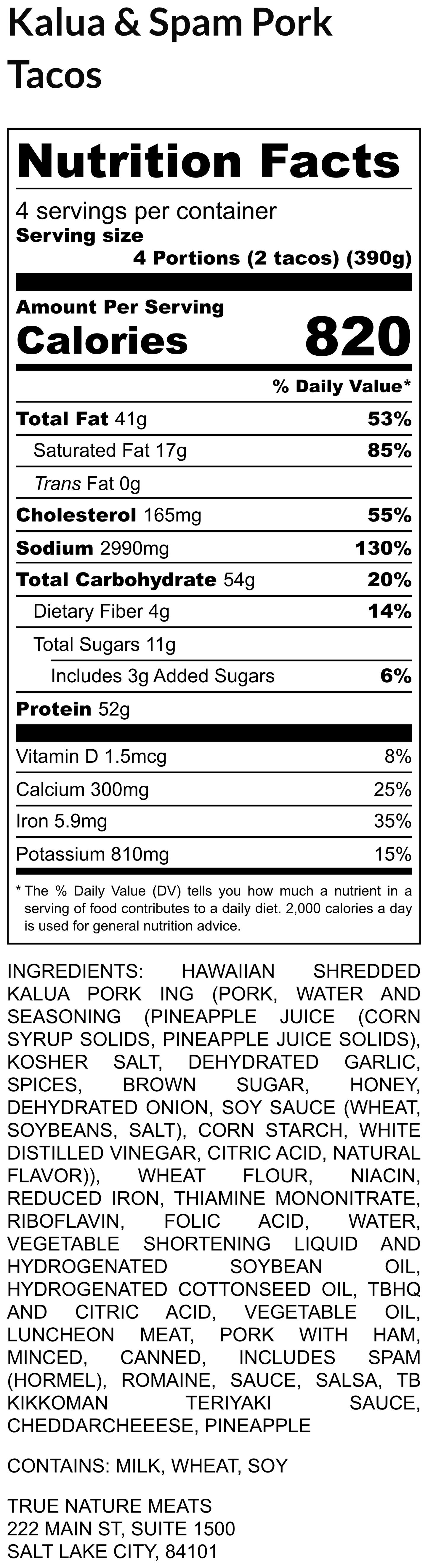 Kalua & Spam Pork Tacos