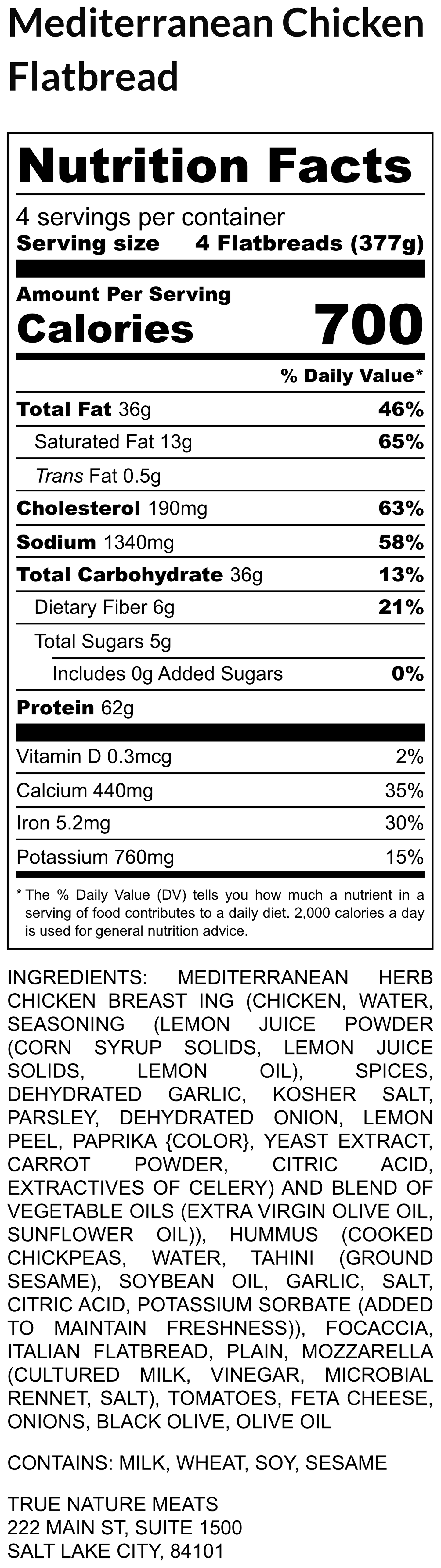 Mediterranean Chicken Flatbread