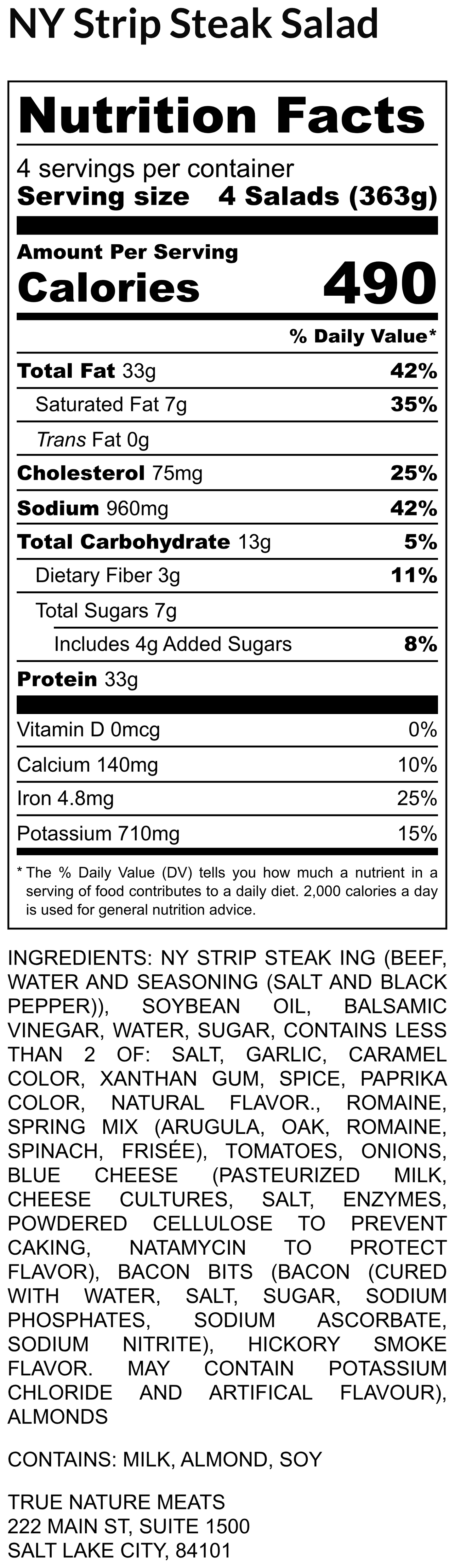 NY Strip Steak Salad