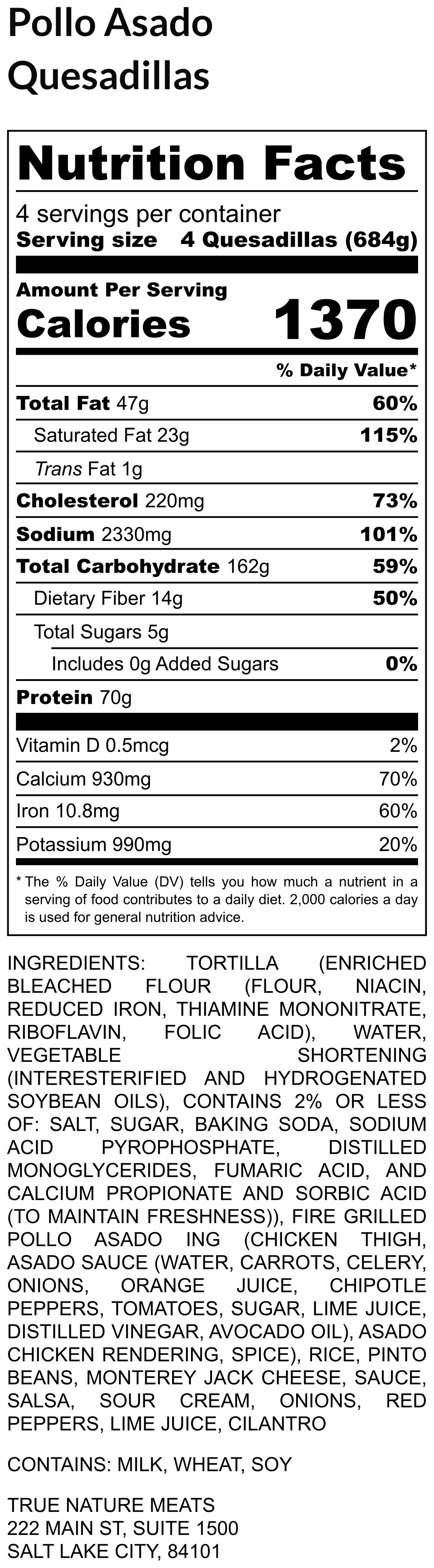 Pollo Asado Quesadillas