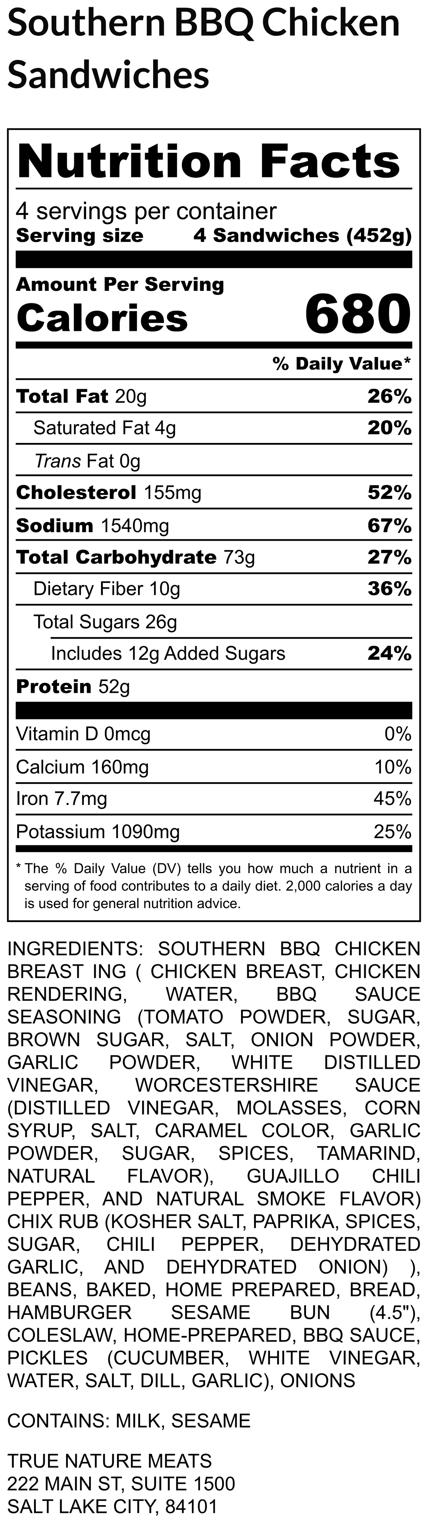 Southern BBQ Chicken Sandwiches