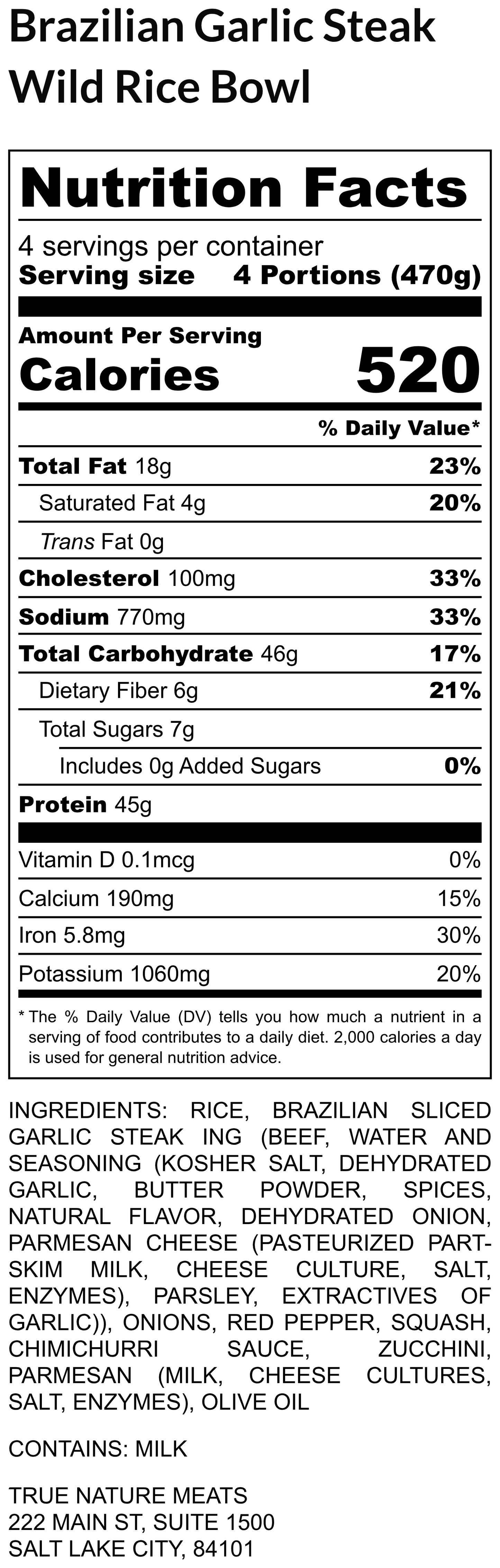 Brazilian Garlic Steak Wild Rice Bowl