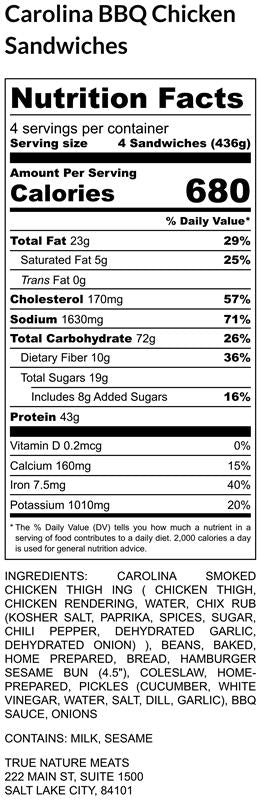 Carolina BBQ Chicken Sandwiches