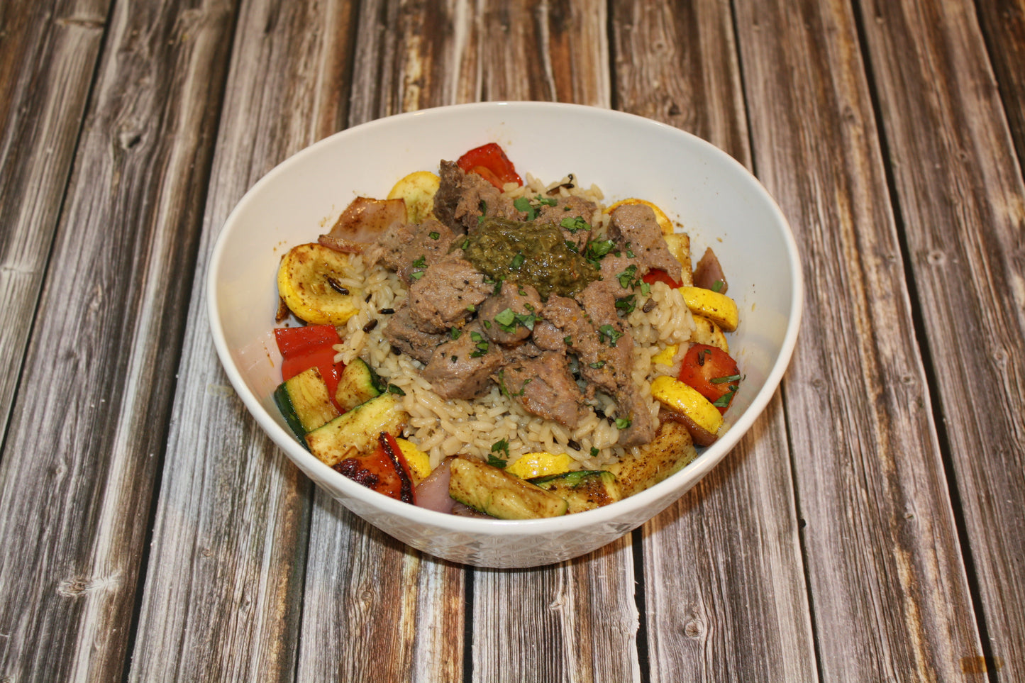 Brazilian Garlic Steak Wild Rice Bowl