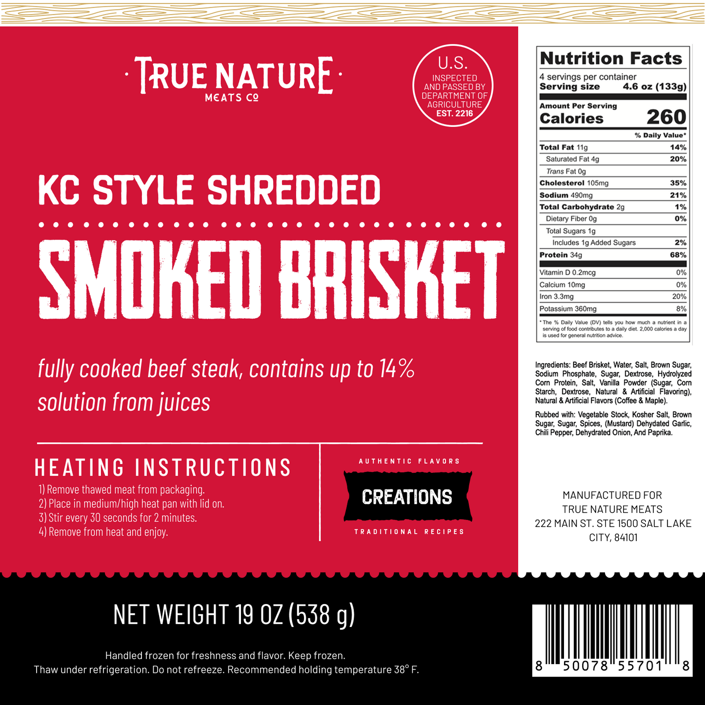 KC Shredded Smoked Brisket