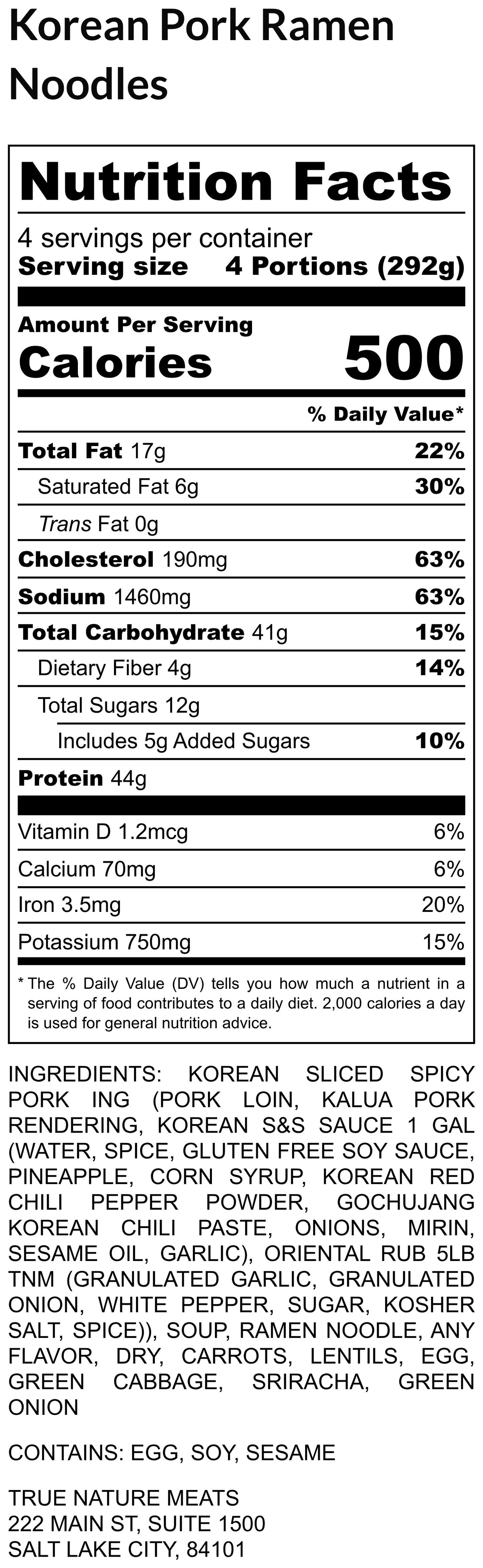 Korean Pork Ramen Noodles
