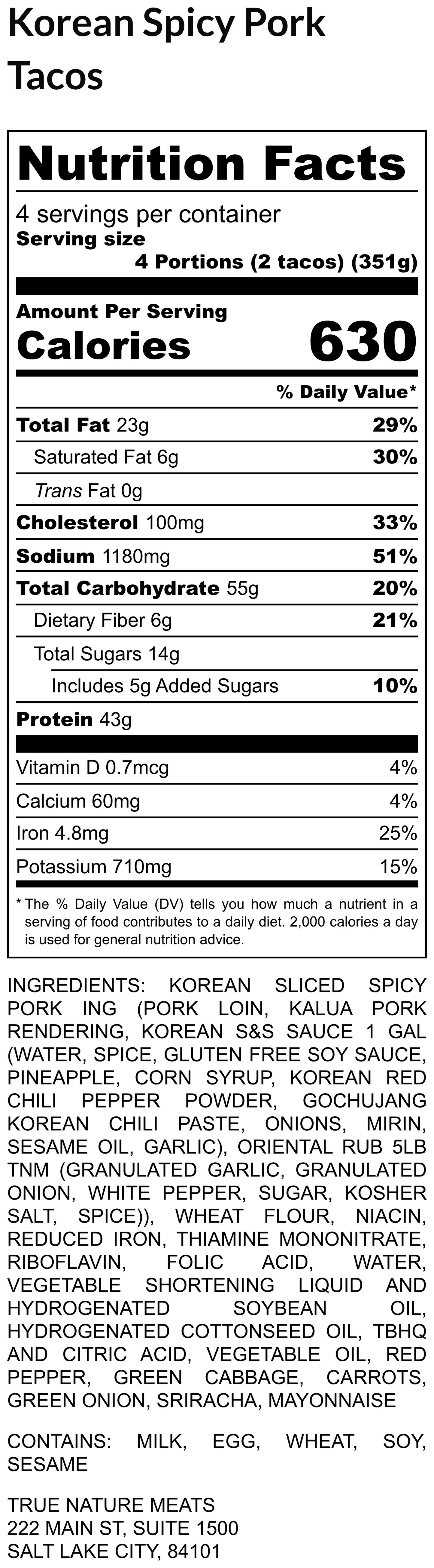 Korean Spicy Pork Tacos