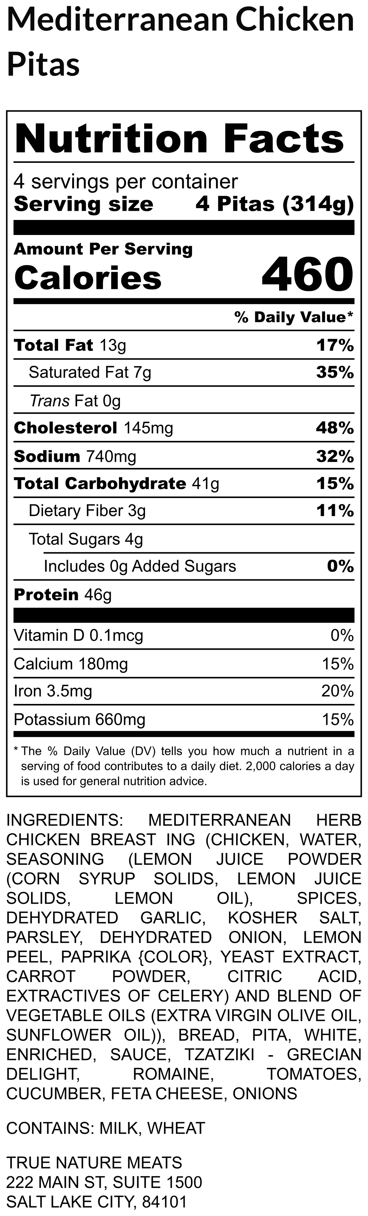 Mediterranean Chicken Pitas