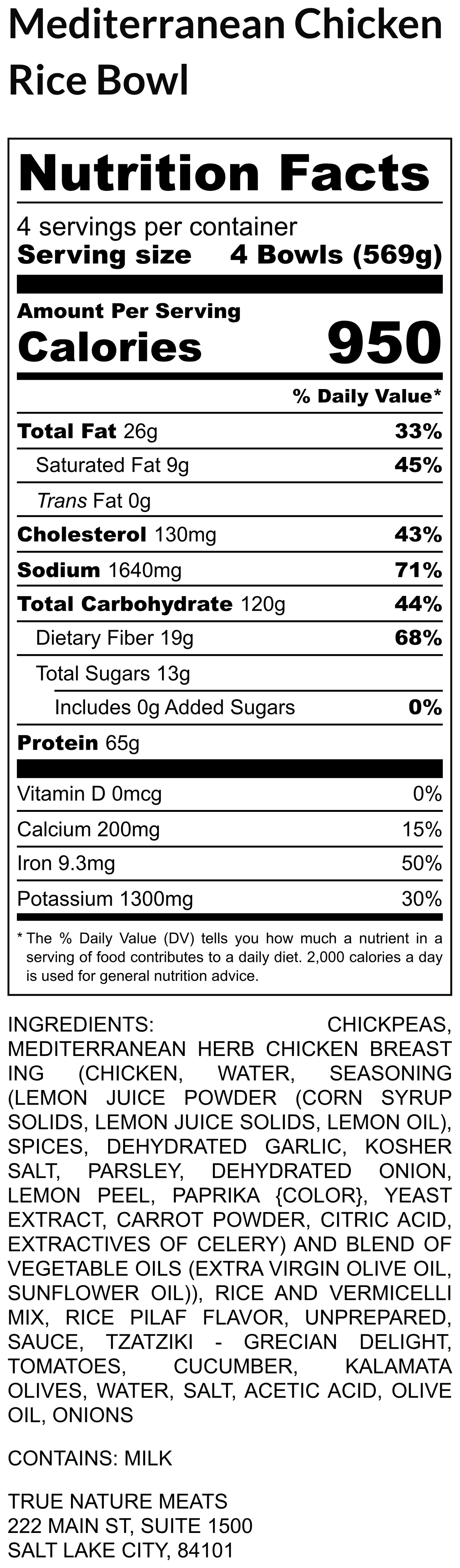 Mediterranean Chicken Rice Bowl