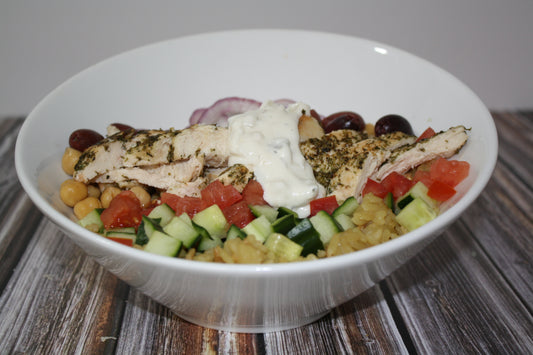 Mediterranean Chicken Rice Bowl