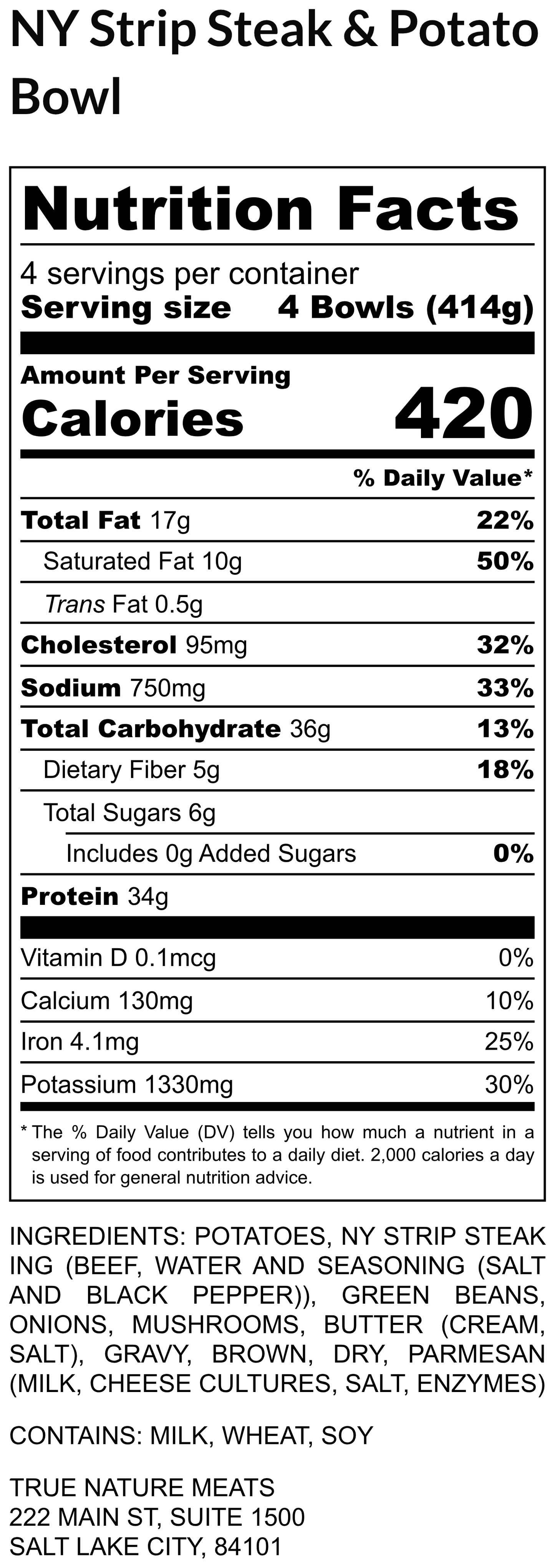 NY Strip Steak & Potato Bowl