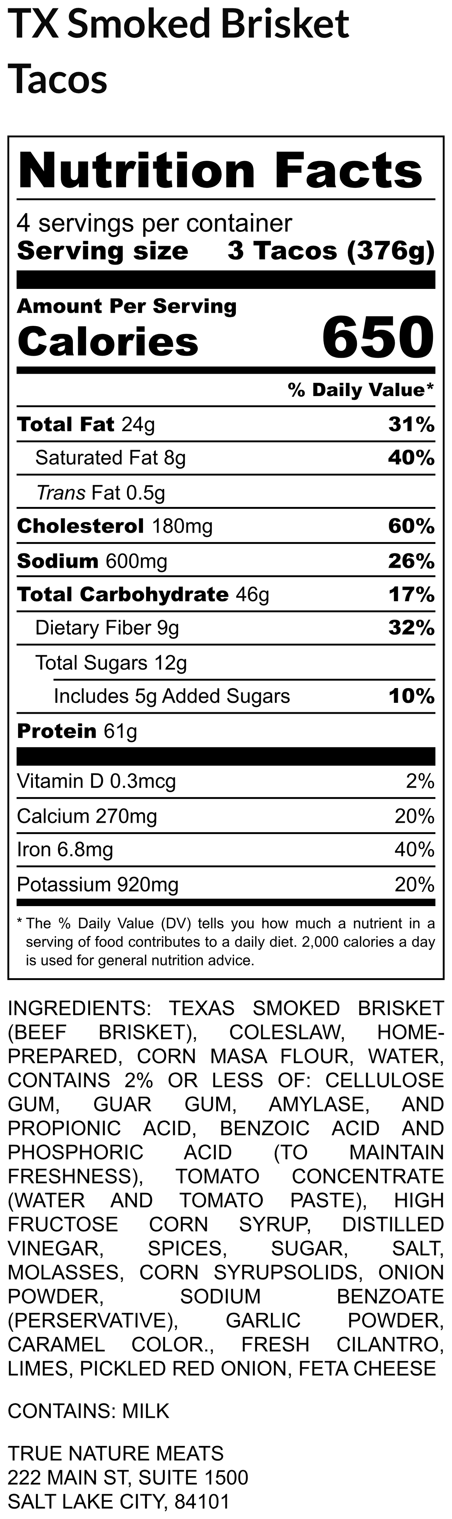 TX Smoked Brisket Tacos