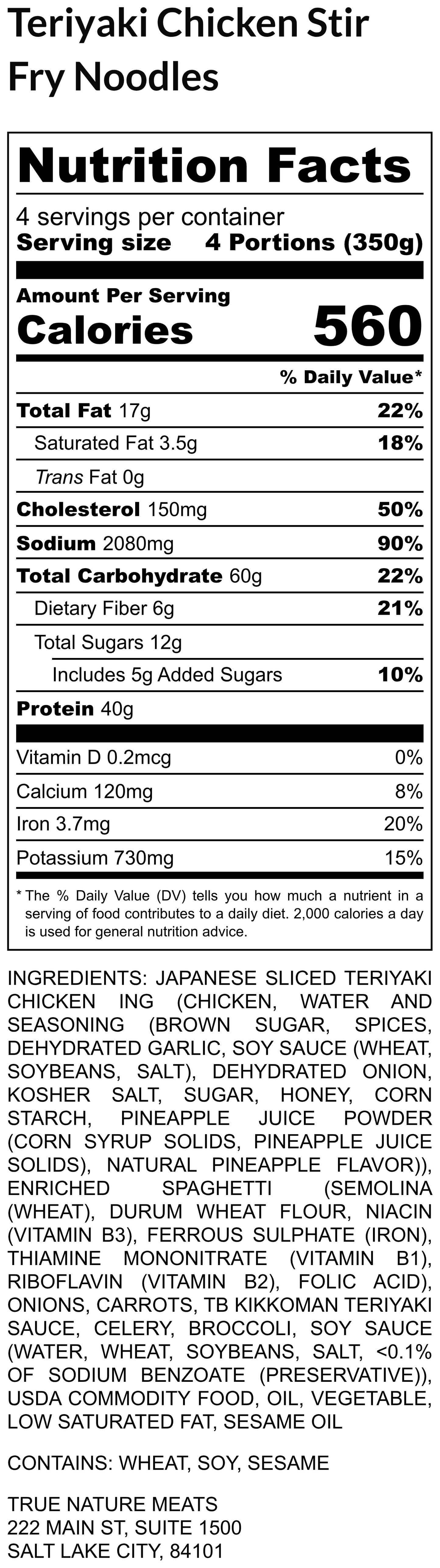 Teriyaki Chicken Stir Fry Noodles